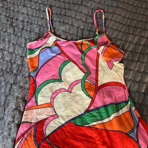Colorful print mini dress